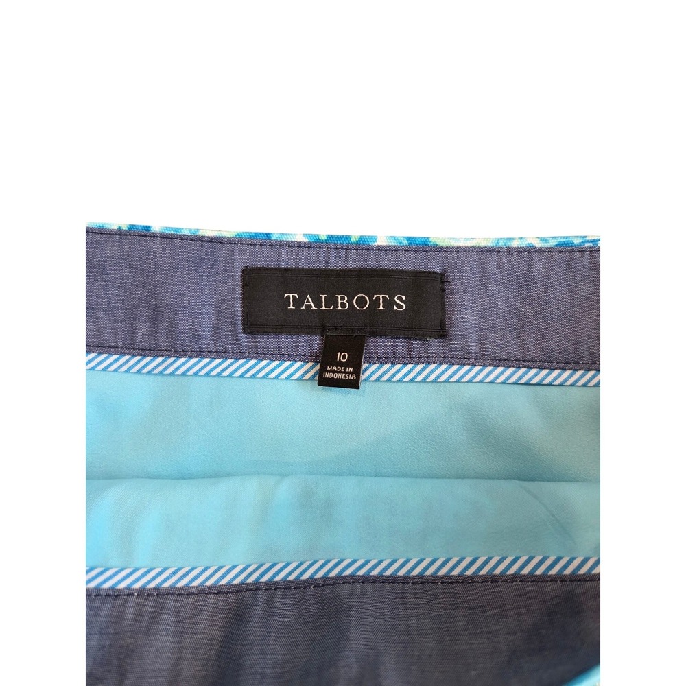 Talbots Womens Blue White Tile Print Golf Resort Mini Skirt Size 10 Geometric - Picture 3 of 4